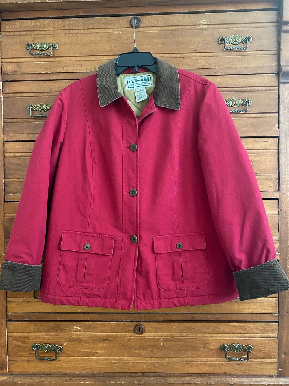 Vintage L.L. Bean Cranberry Red Field Coat Barn Jacket